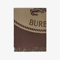 Knight Stamp Wool Blanket in Vole brown | Burberry® Official