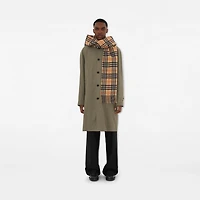 Check Cashmere Hooded Scarf in Sand | Burberry® Official
