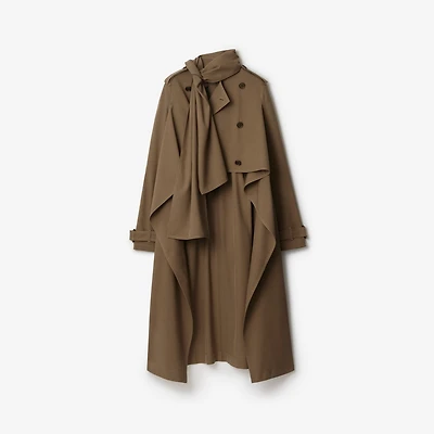 Long Silk Scarf Trench Coat in Stoat - Women | Burberry® Official