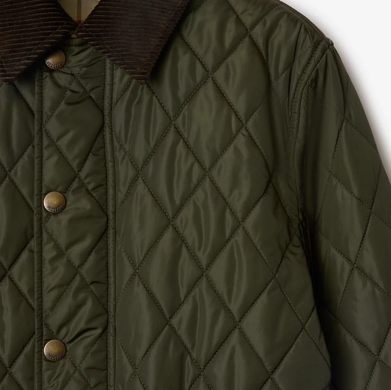 Cropped Quilted Nylon Jacket in Shale/brush - Women | Burberry® Official