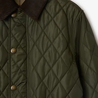 Cropped Quilted Nylon Jacket in Shale/brush - Women | Burberry® Official