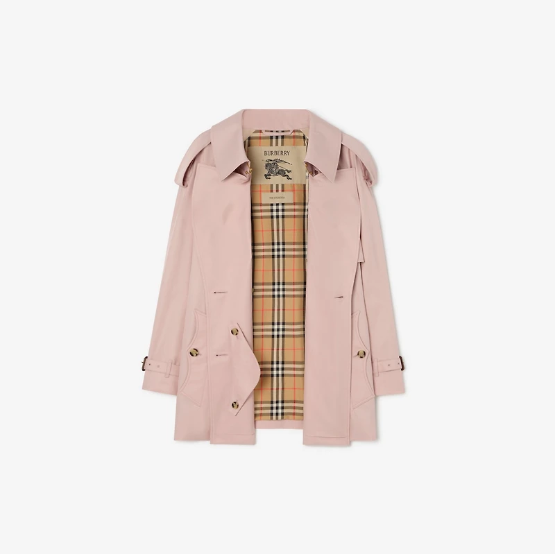 Short Tropical Gabardine Fitzrovia Trench Coat in Pale sugar pink - Women | Burberry® Official