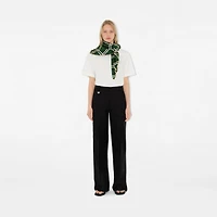 Check Silk Scarf in Dark fern | Burberry® Official