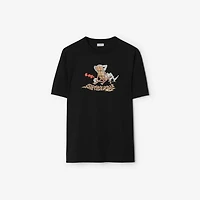 Beach Knight Cotton T-shirt in Black - Men | Burberry® Official