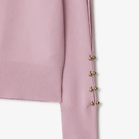 B Crest Wool Cardigan in Dawn - Women | Burberry® Official