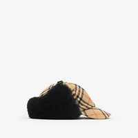 Check Wool Trapper Cap in Sand beige - Men | Burberry® Official