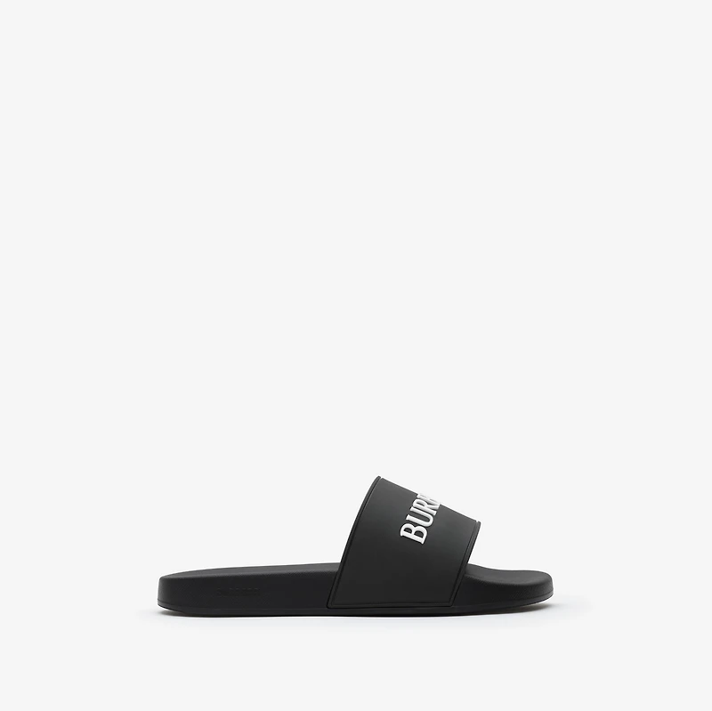 Logo Slides in Black/white - Men | Burberry® Official