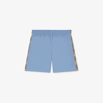 Check Trim Swim Shorts in Cornflower blue | Burberry® Official