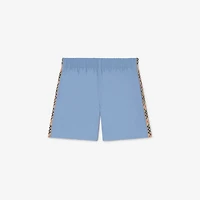 Check Trim Swim Shorts in Cornflower blue | Burberry® Official