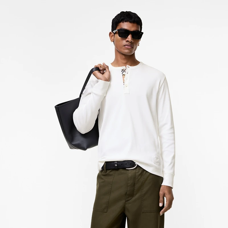 Long-sleeve Cotton top in Chalk - Men | Burberry® Official