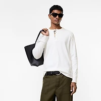 Long-sleeve Cotton top in Chalk - Men | Burberry® Official