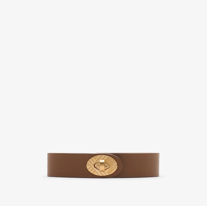 Leather Cotswolds Belt in Hazel brown/gold - Women | Burberry® Official