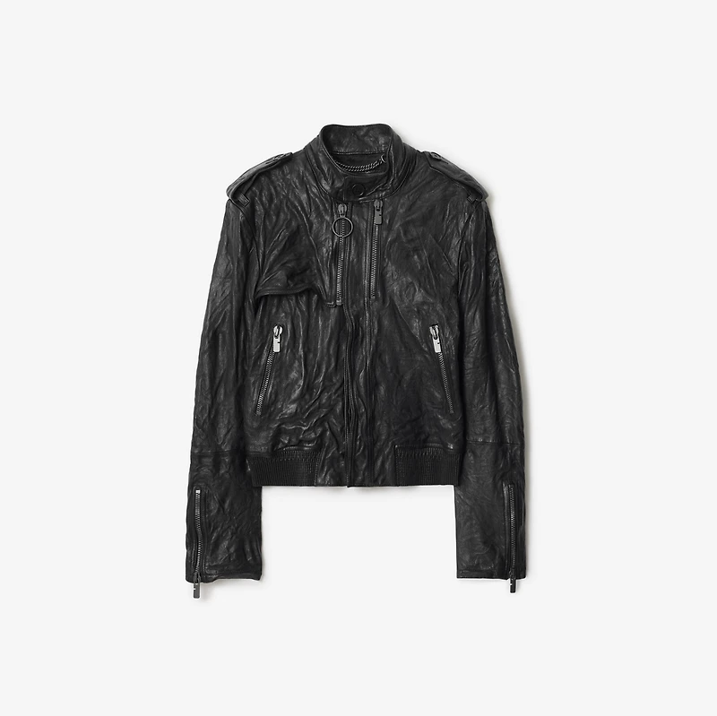 Leather Biker Jacket in Black - Women | Burberry® Official
