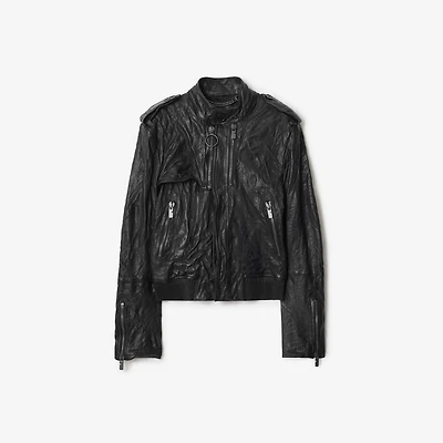 Leather Biker Jacket in Black - Women | Burberry® Official