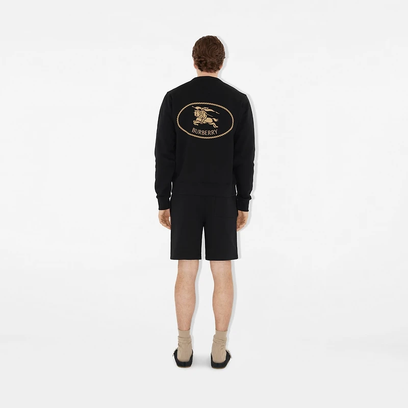 Knight Stamp Cotton Sweatshirt in Black - Men | Burberry® Official