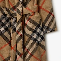Check Cotton Robe in Sand | Burberry® Official