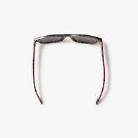 Check Rectangular Sunglasses in Black/beige Grey - Men | Burberry® Official
