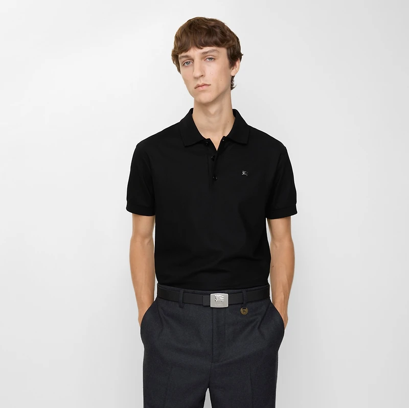 Metal EKD Cotton Polo Shirt in Black - Men | Burberry® Official