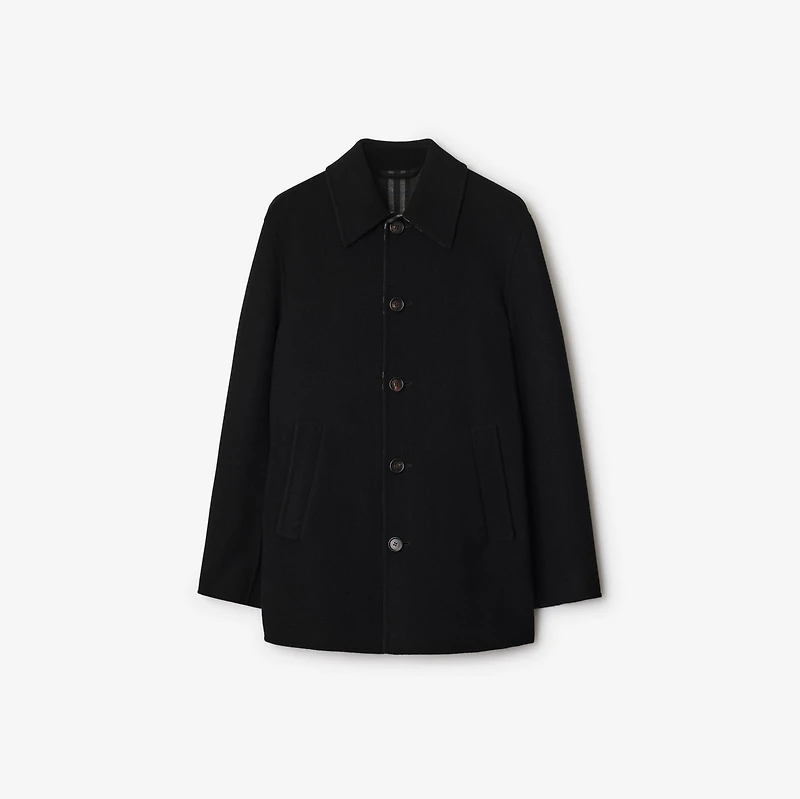 Short Wool Car Coat in Black - Men | Burberry® Official