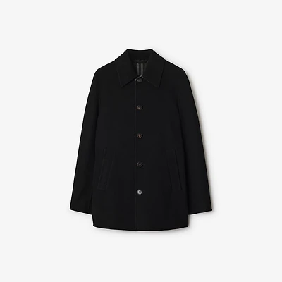 Short Wool Car Coat in Black - Men | Burberry® Official