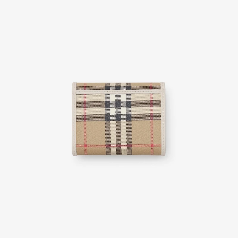 Small Check Folding Wallet in Vintage check/soap beige - Women, Cotton, Technical | Burberry® Official