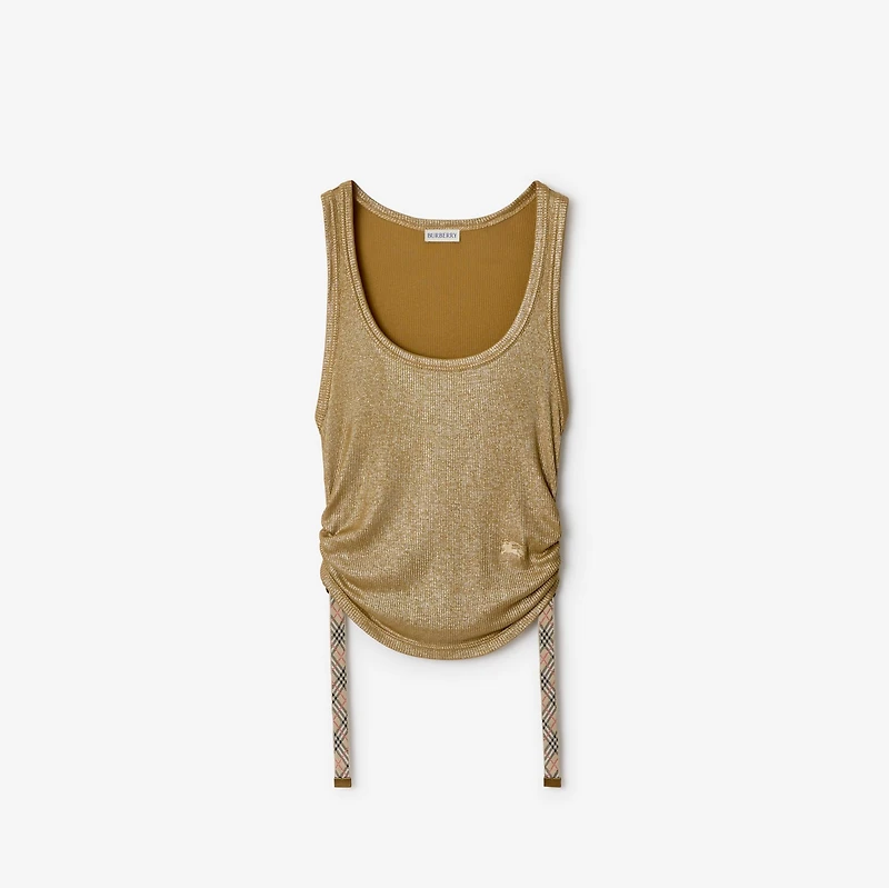 Festival Viscose Tank Top in Lignum brown - Women | Burberry® Official