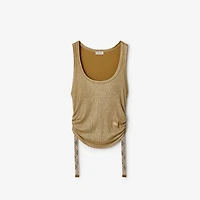 Festival Viscose Tank Top in Lignum brown - Women | Burberry® Official
