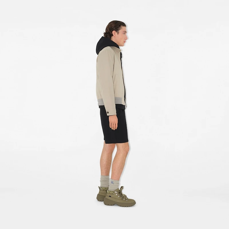 EKD Badge Cotton Shorts in Black - Men | Burberry® Official