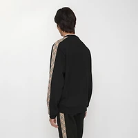 Check Trim Cotton Sweatshirt in Black - Men | Burberry® Official