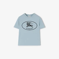 Knight Stamp Cotton T-shirt in Misty blue | Burberry® Official
