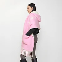Logo Alpaca Wool Blend Hooded Scarf in Sugar pink | Burberry® Official