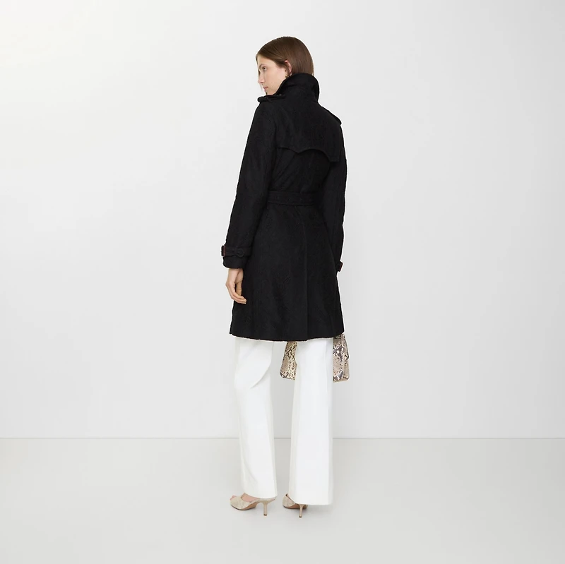 Mid-length Paisley Lace Foxfield Trench Coat in Black - Women | Burberry® Official