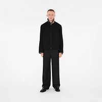Gabardine Harrington Jacket in Black - Men, Cotton | Burberry® Official