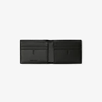 Embossed Check Slim Bifold Wallet in Black - Men, Leather | Burberry® Official