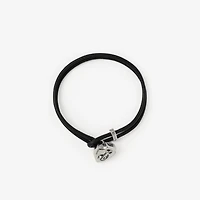 Leather B Shield Bracelet in Silver/black - Men | Burberry® Official