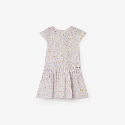 Daisy Cotton Dress in Wisteria purple | Burberry® Official