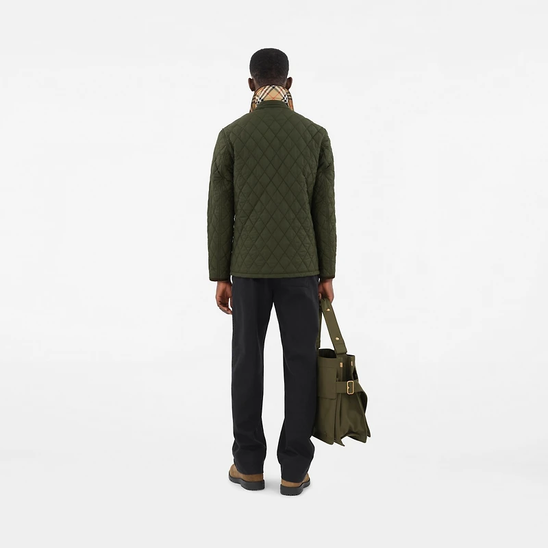 Quilted Nylon Barn Jacket in Shale green - Men | Burberry® Official
