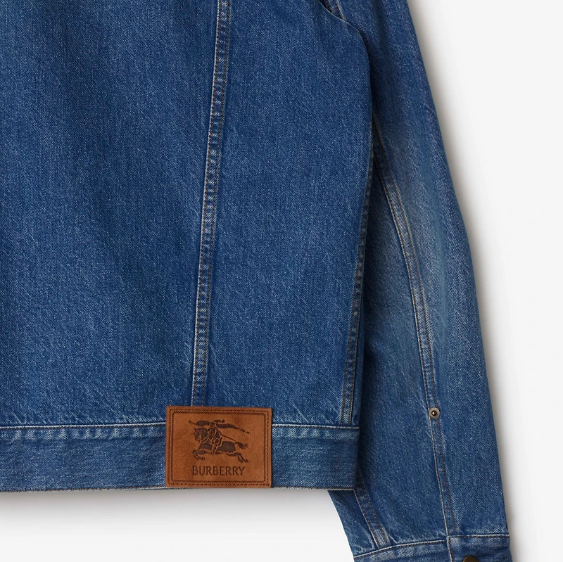 Denim Jacket in Mid blue - Men, Cotton | Burberry® Official