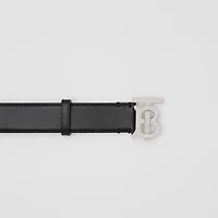 Monogram Motif Leather Belt in Black/palladium Grey - Women | Burberry® Official