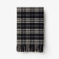 Check Wool Cashmere Blanket in Black/calico | Burberry® Official