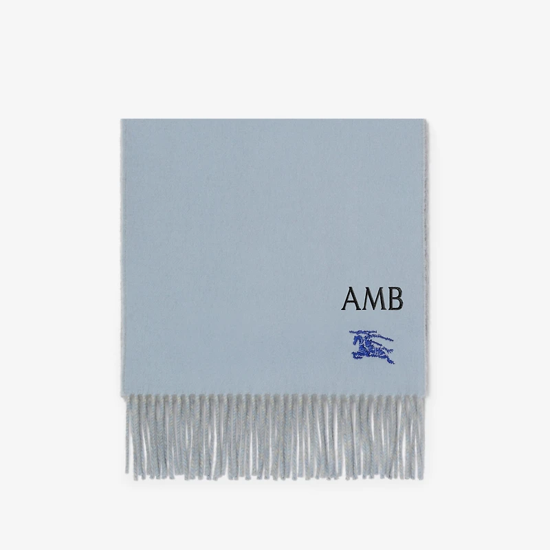 Reversible Cashmere Scarf in Bank/pale grey | Burberry® Official