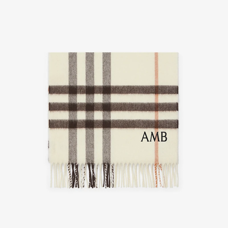 Check Cashmere Scarf in Pebble | Burberry® Official