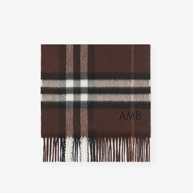 Check Cashmere Scarf in Treacle | Burberry® Official