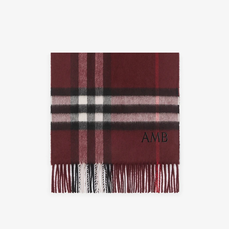 Check Cashmere Scarf in Oxblood | Burberry® Official