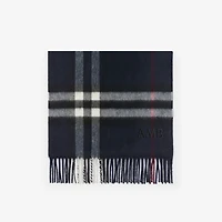 Check Cashmere Scarf in Ink | Burberry® Official