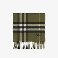 Check Cashmere Scarf in Pea | Burberry® Official