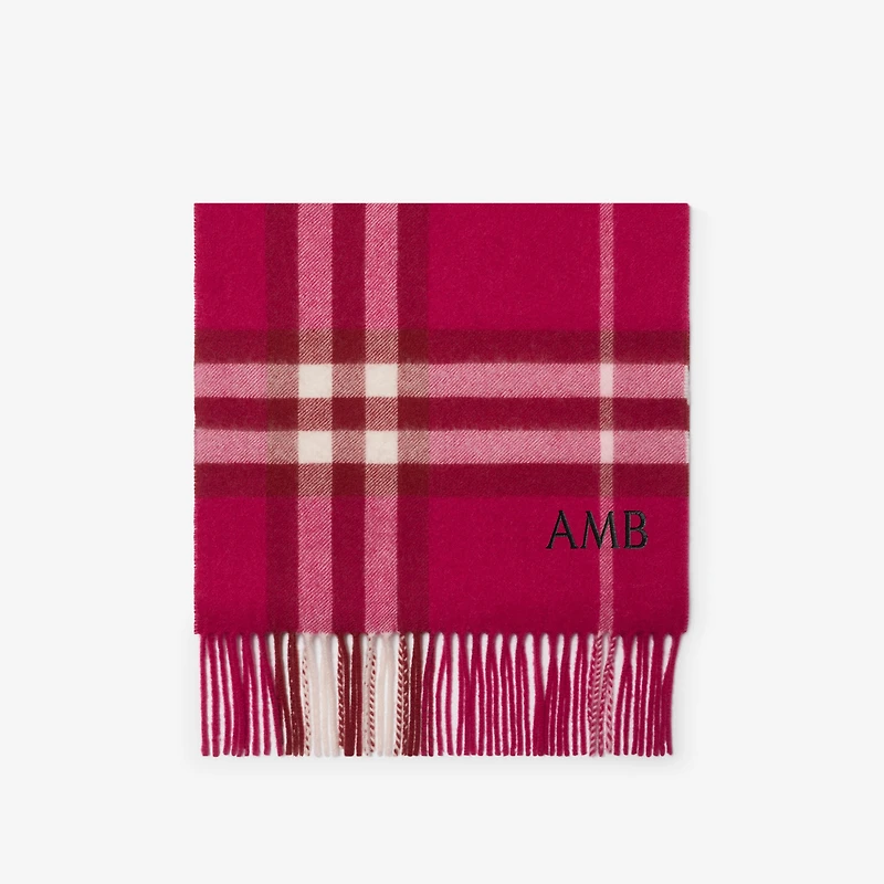 Check Cashmere Scarf in Jam | Burberry® Official