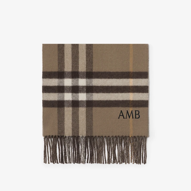 Reversible B Shield Cashmere Scarf in Vole brown | Burberry® Official