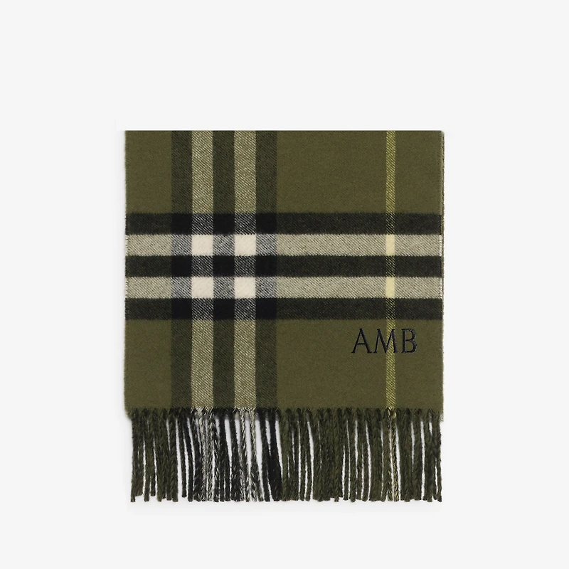 Reversible B Shield Cashmere Scarf in Pea green | Burberry® Official
