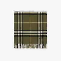 Wide Check Cashmere Scarf in Pea green | Burberry® Official